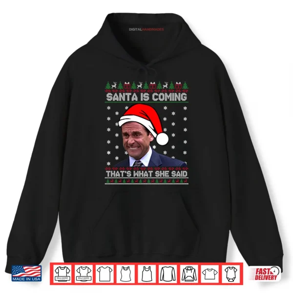 Kennesaw State Owls 2025 Bowl Bound Shirt 2 Hoodie Michael Scott Santa Is Coming Thats What She Said Shirt
