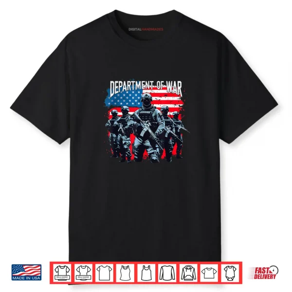 Department of War Military Soldier Patriotic US Flag Veteran Shirt