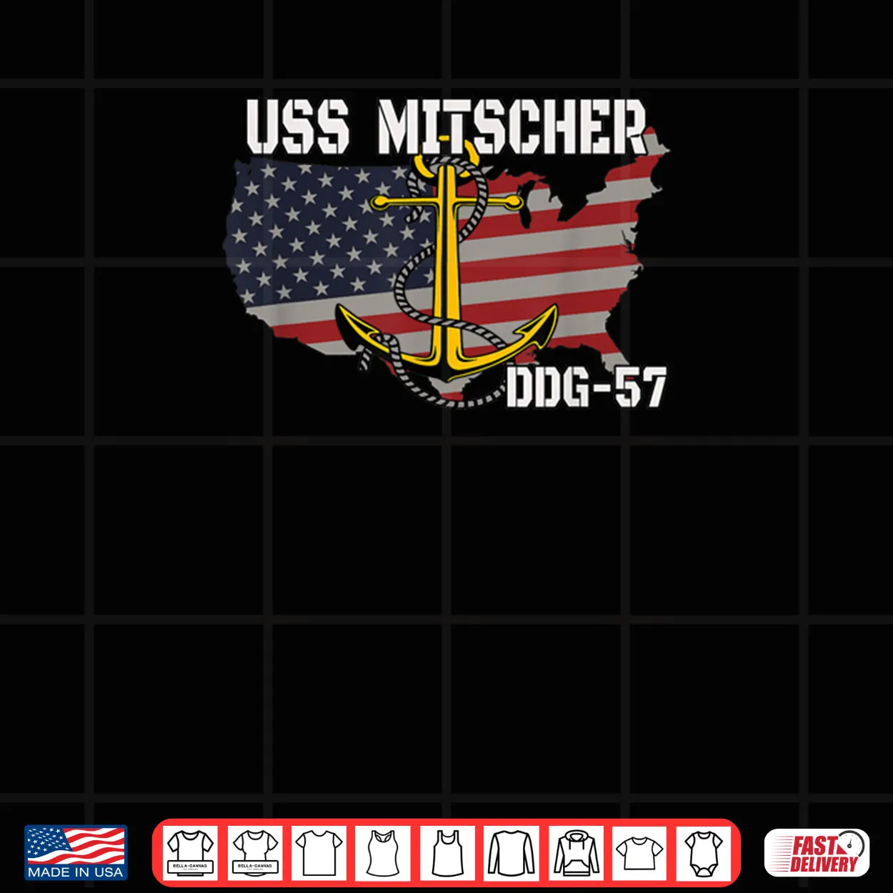 USS Mitscher DDG 57 Destroyer Veteran Day Father Grandpa Dad Shirt USS Mitscher DDG 57 Destroyer Veteran Day Father Grandpa Dad Shirt