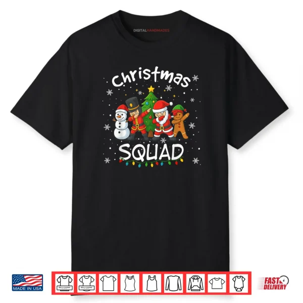 Christmas Squad Matching Santa Reindeer Snowman Dab Shirt