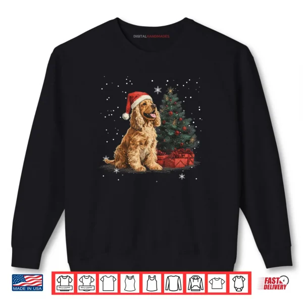 Sweatshirt Cocker Spaniel Dog Christmas Tree Funny Shirt