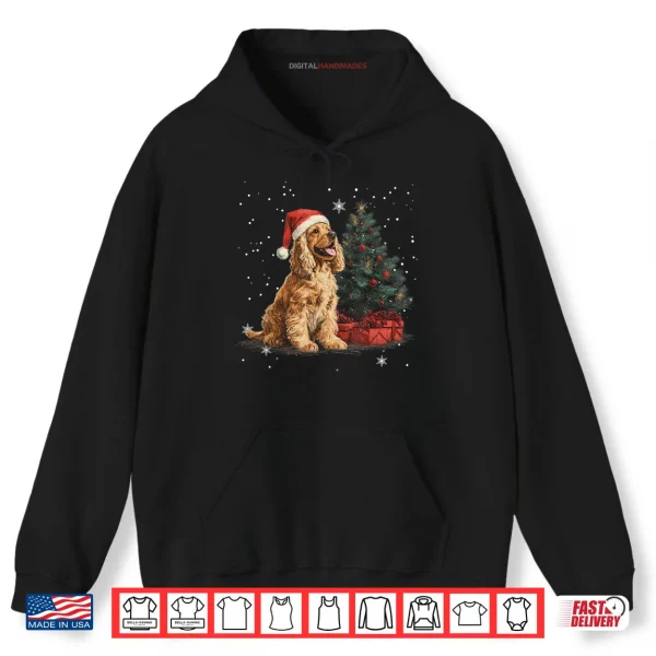 Hoodie Cocker Spaniel Dog Christmas Tree Funny Shirt