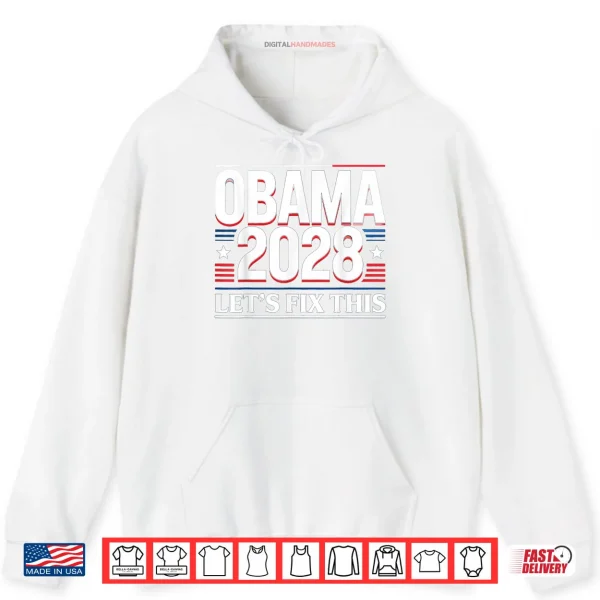 Hoodie President Barack Obama 2028 Portrait Patriotic Democrat USA Shirt