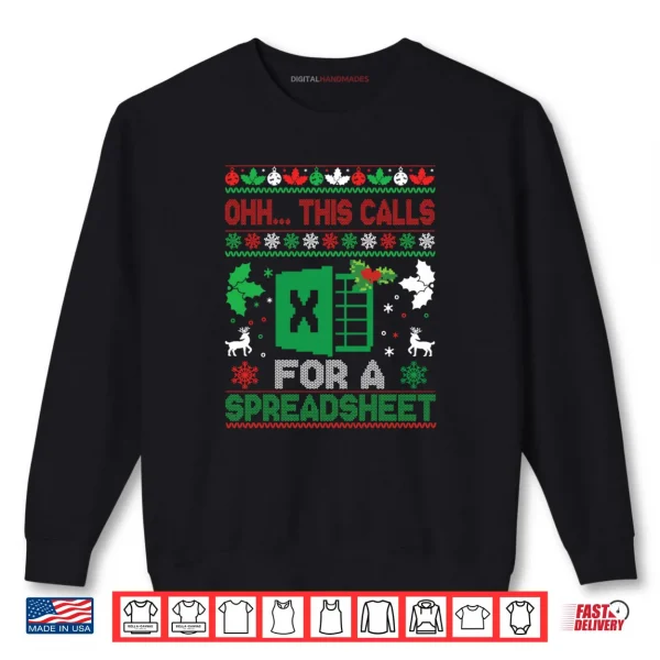 Sweatshirt Oh This Calls For A Spreadsheet Christmas Sweater Excel Shirt