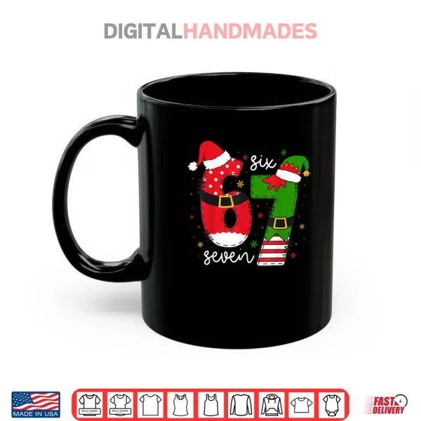 Mug Six Seven 67 Meme 6 7 Elf Santa Christmas Pajamas Funny Shirt