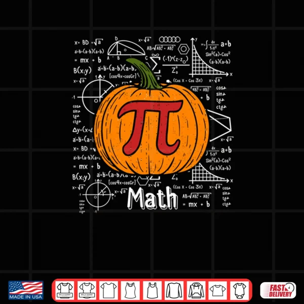 Design Pumpkin Pie Math Thanksgiving Halloween Pi Day Shirt