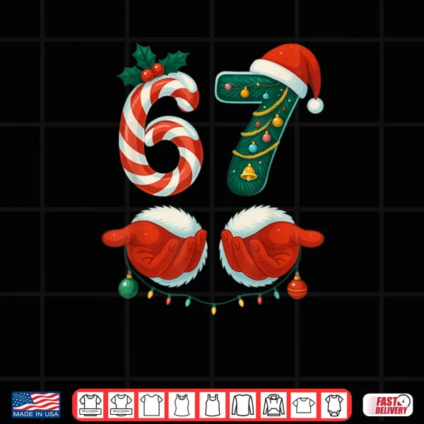 Design 67 Christmas 6 7 Meme Pajamas Holiday Gen Alpha Slang Shirt
