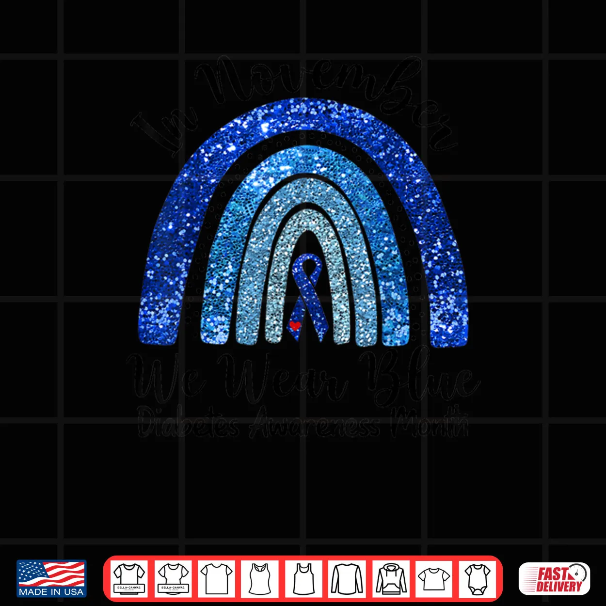 In November We Wear Blue Rainbow Diabetes Awareness Month Shirt In November We Wear Blue Rainbow Diabetes Awareness Month Shirt