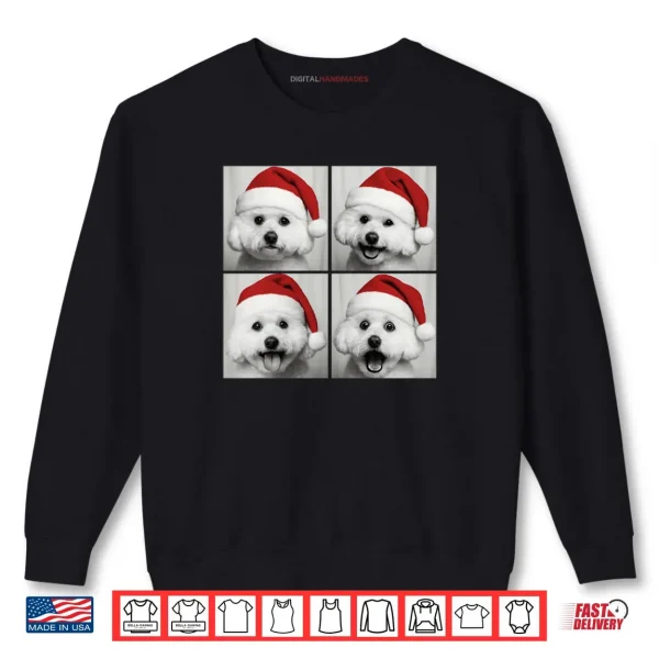 Sweatshirt Funny Christmas Bichon Frise Santa Dog Lover Photo Booth Shirt