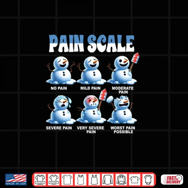 Design Pain Scale Snowman Nurse Medical Humor Christmas Healthcare Shirt