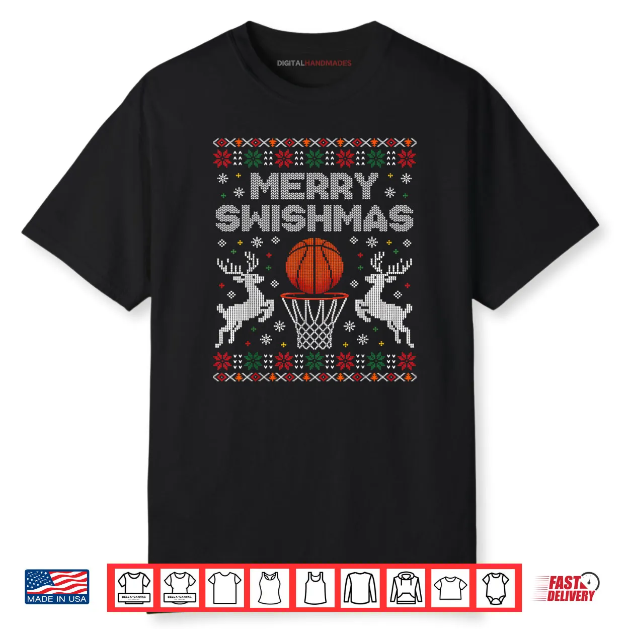Basketball Christmas Ugly Sweater Merry Swishmas Shirt Basketball Christmas Ugly Sweater Merry Swishmas Shirt