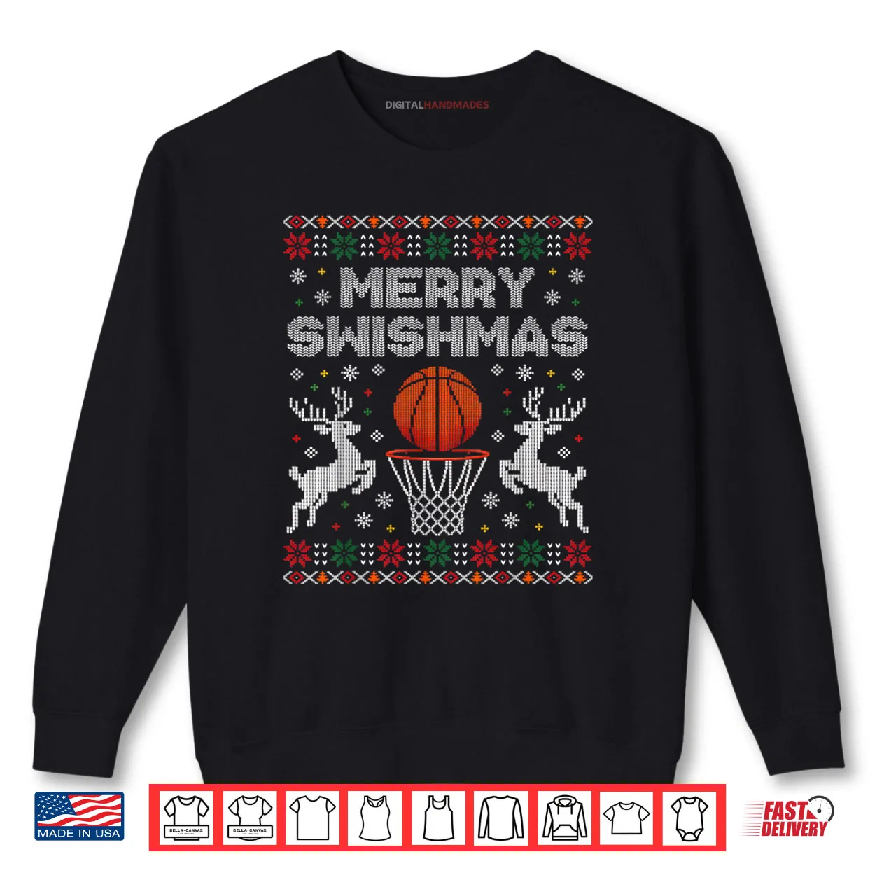 Basketball Christmas Ugly Sweater Merry Swishmas Shirt Basketball Christmas Ugly Sweater Merry Swishmas Shirt