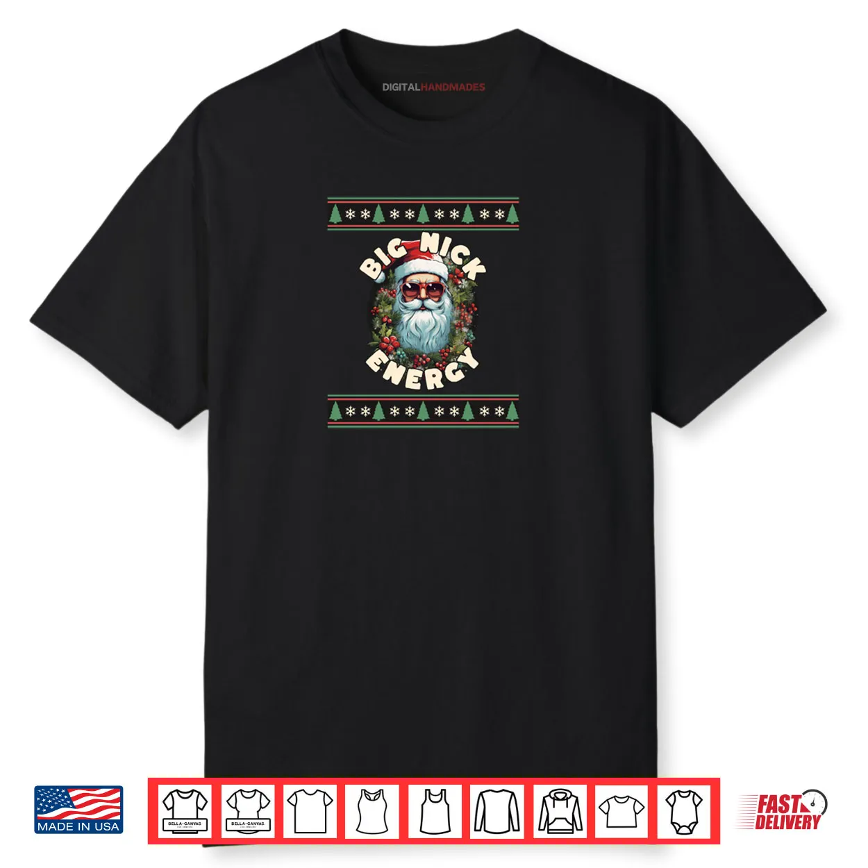 Cool Santa Big Nick Energy Ugly Christmas Retro Design Pullover Shirt Cool Santa Big Nick Energy Ugly Christmas Retro Design Pullover Shirt