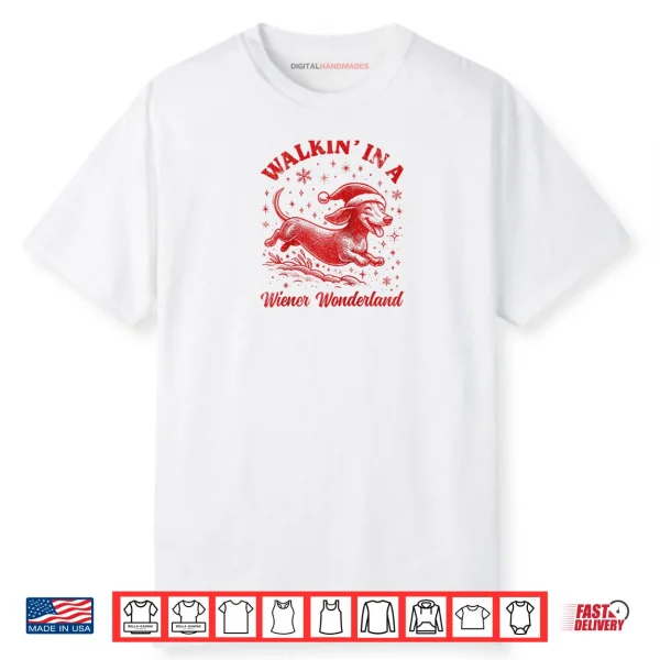 Dachshund Christmas Wiener Wonderland Dog Doxie X Mas Raglan Shirt