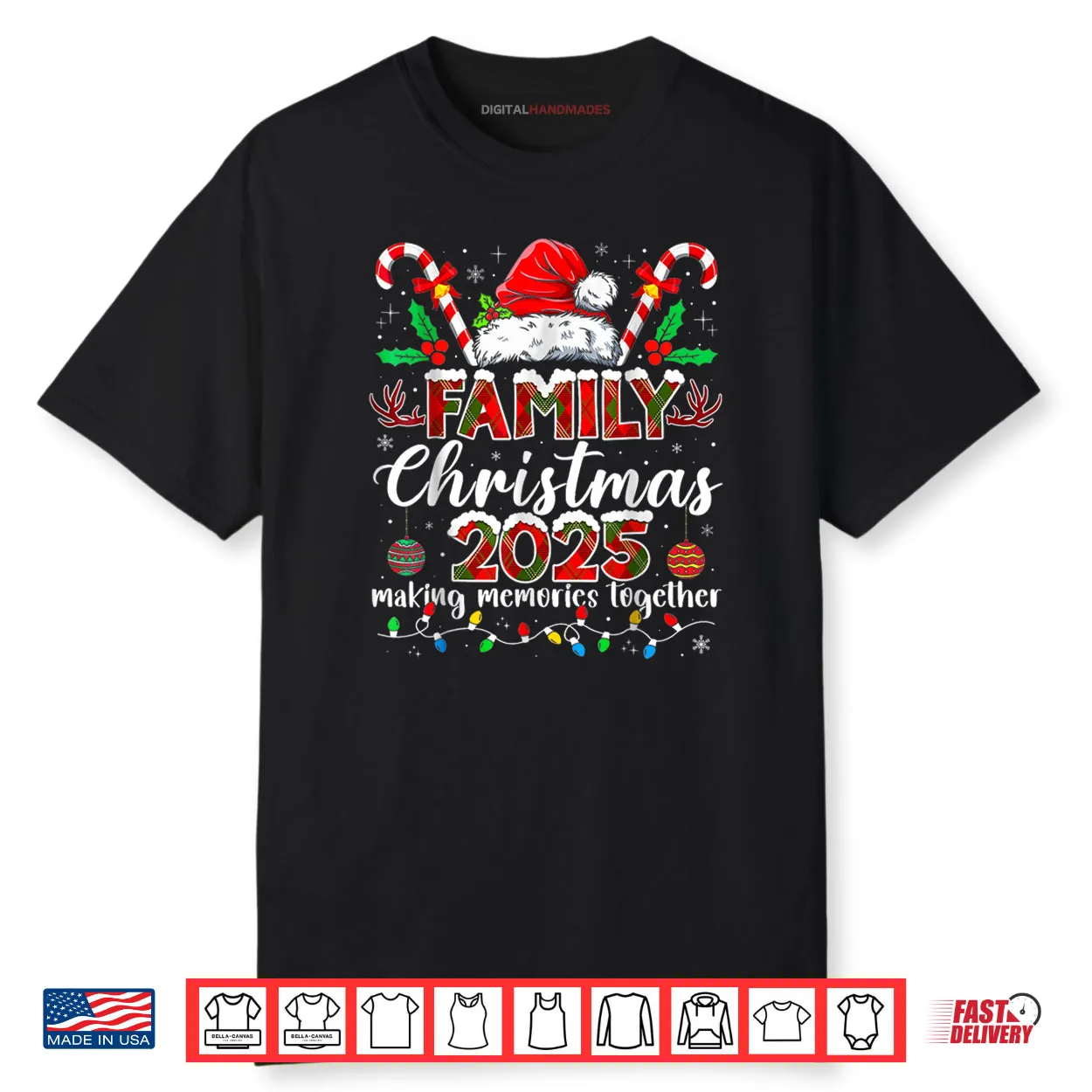 Family Christmas 2025 Matching Santa Tee Xmas Pajamas Pjs Shirt Family Christmas 2025 Matching Santa Tee Xmas Pajamas Pjs Shirt