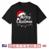 Merry Christmas Lights Red Santa Hat Xmas Family Shirt