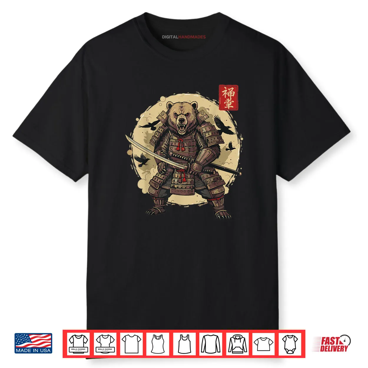 Samurai Bear Warrior Vintage Graphic Japanese Shirt Samurai Bear Warrior Vintage Graphic Japanese Shirt