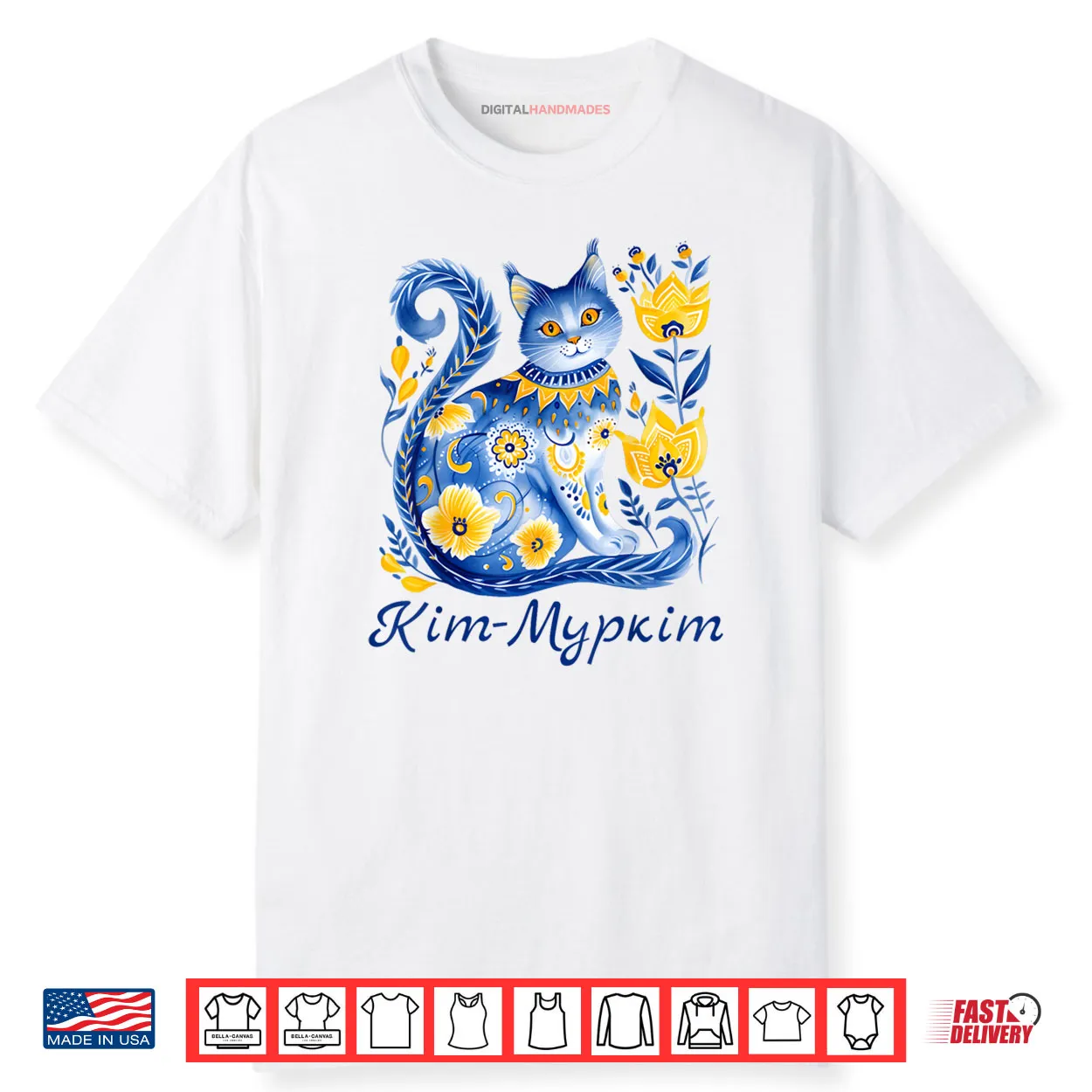 Ukraine Cat Cute Floral Ukrainian Flag Vyshyvanka Style Shirt Ukraine Cat Cute Floral Ukrainian Flag Vyshyvanka Style Shirt