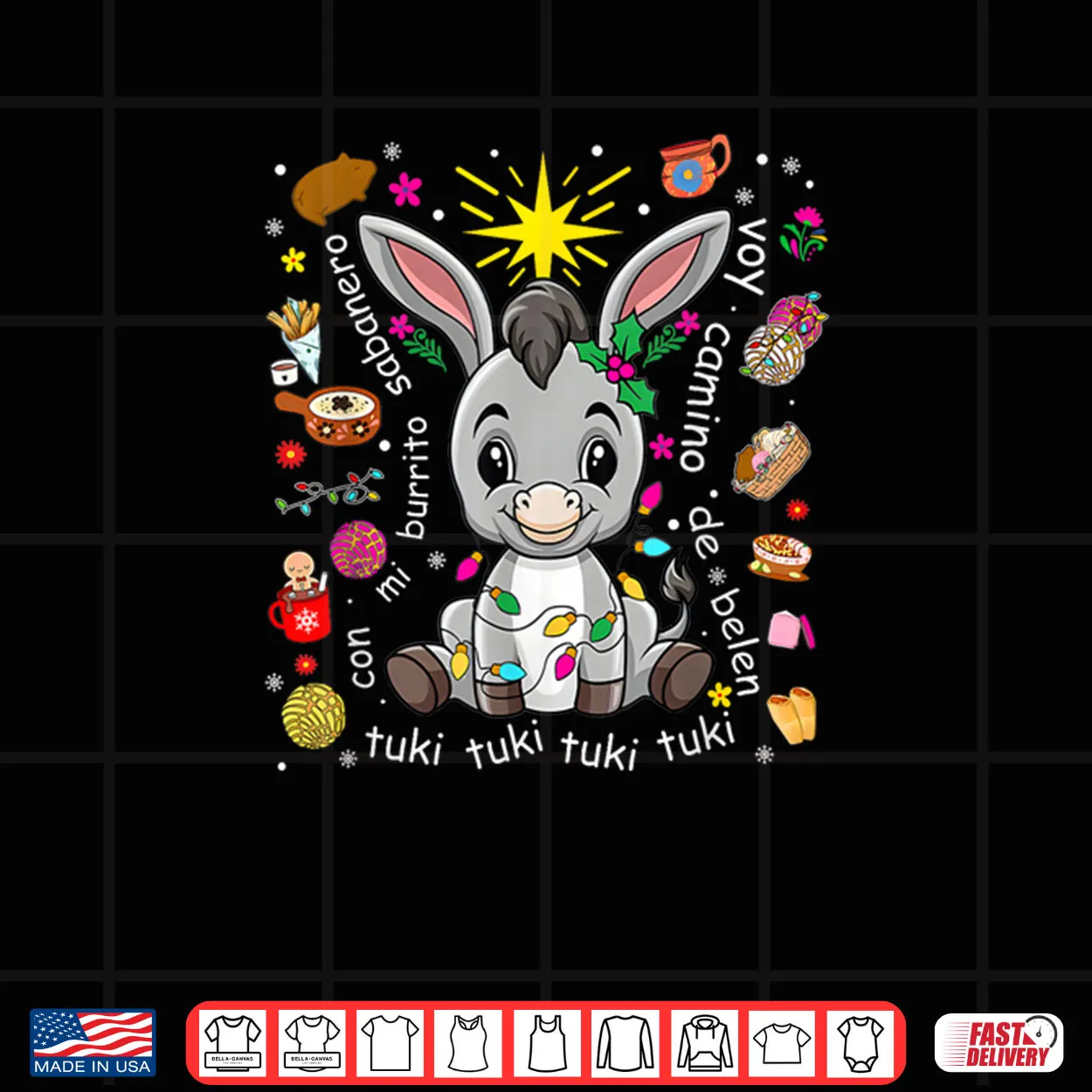 Mi Burrito Sabanero Mexican Christmas Donkey Spanish Xmas Shirt Mi Burrito Sabanero Mexican Christmas Donkey Spanish Xmas Shirt