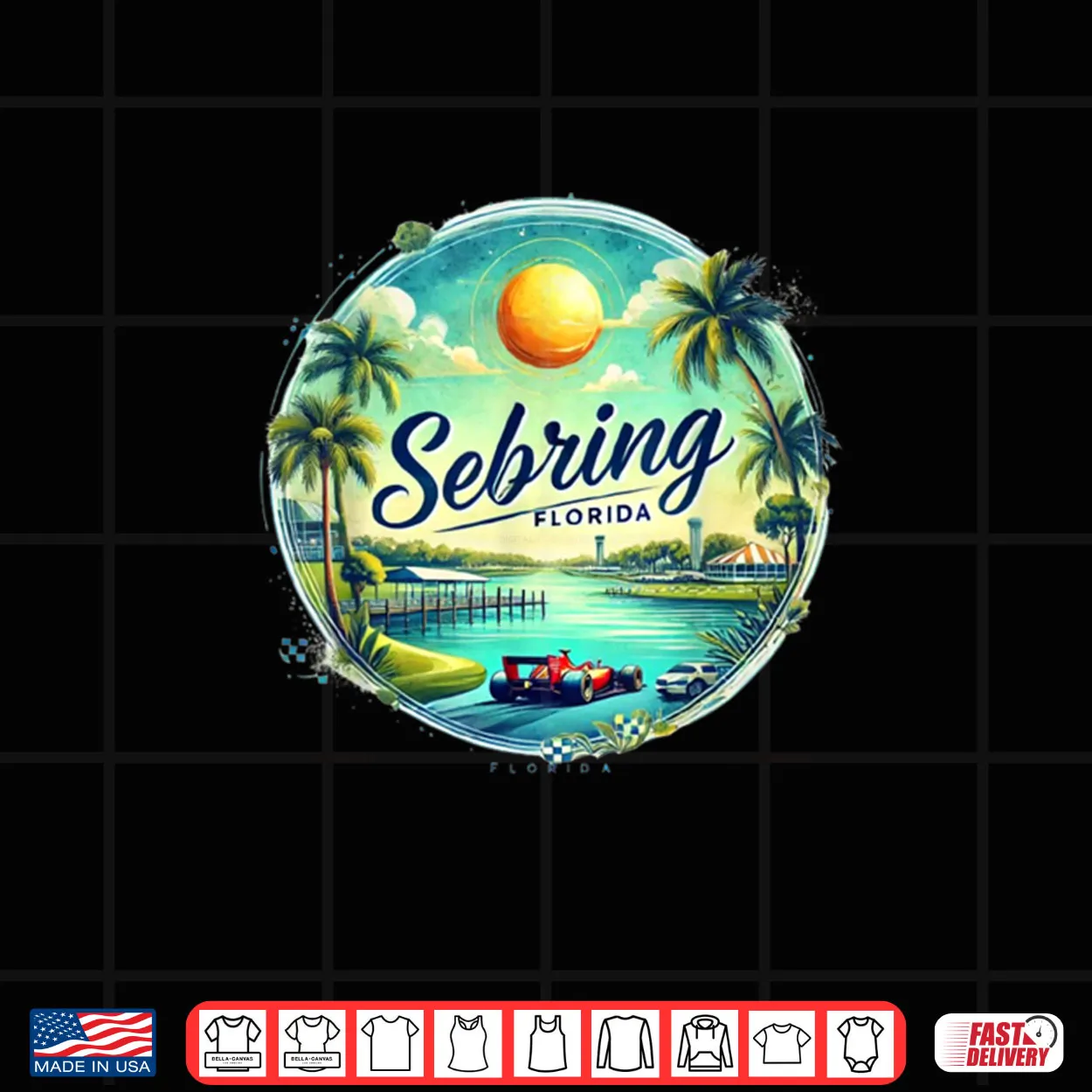 Sebring FL Florida Race Cars Orange Groves Lakes Shirt Sebring FL Florida Race Cars Orange Groves Lakes Shirt