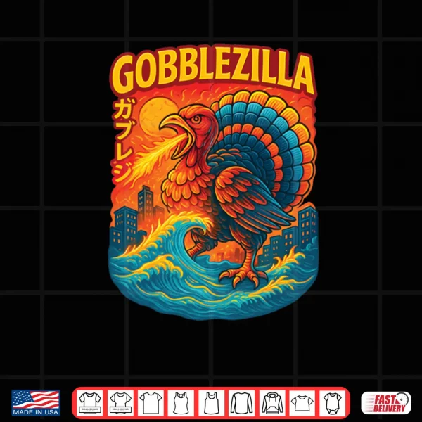 Vintage Cool Turkey Day Thanksgiving Gobblezilla Shirt 4 Design Vintage Cool Turkey Day Thanksgiving Gobblezilla Shirt