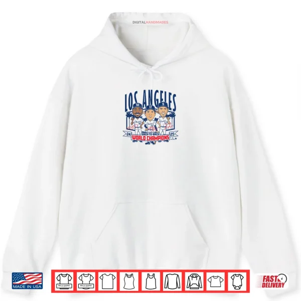 LA Baseball Back to Back World Champs Caricatures Shirt.webp 2 Hoodie LA Baseball Back to Back World Champs Caricatures Shirt