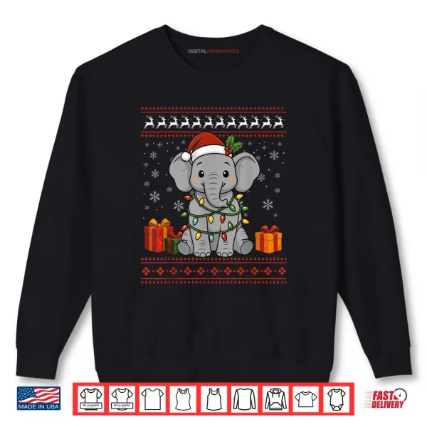 Sweatshirt Elephant Christmas Ugly Sweater Elephant Shirt