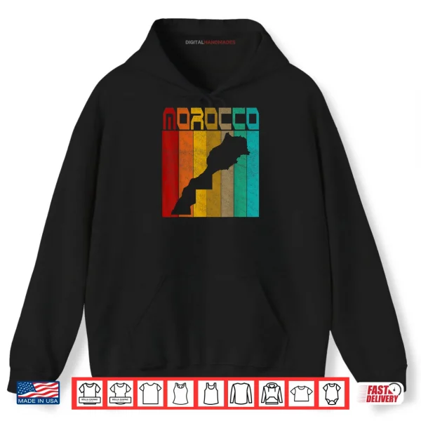 Hoodie Morocco Map I Love Morocco Map Morocco Moroccan Pride Shirt