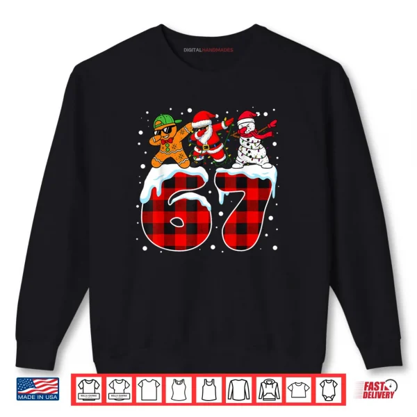 Sweatshirt Trending Christmas Funny 67 Meme Six Seven Dabbing Santa Shirt