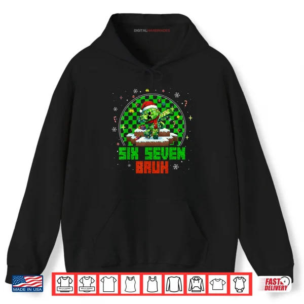 Hoodie Six Seven 67 Bruh Meme 6 7 Santa Christmas Pajamas Shirt