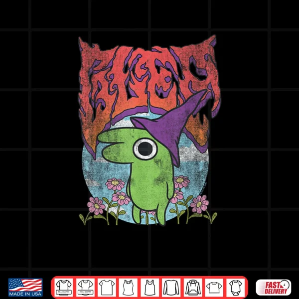 Design Smiling Friends Glep Vintage Heavy Metal Flowers Cartoon Shirt