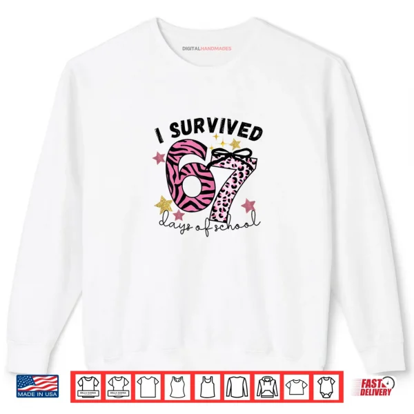 White Sweatshirt 67 Days of School Pink Leopard Girl Glam Zebra Shirt