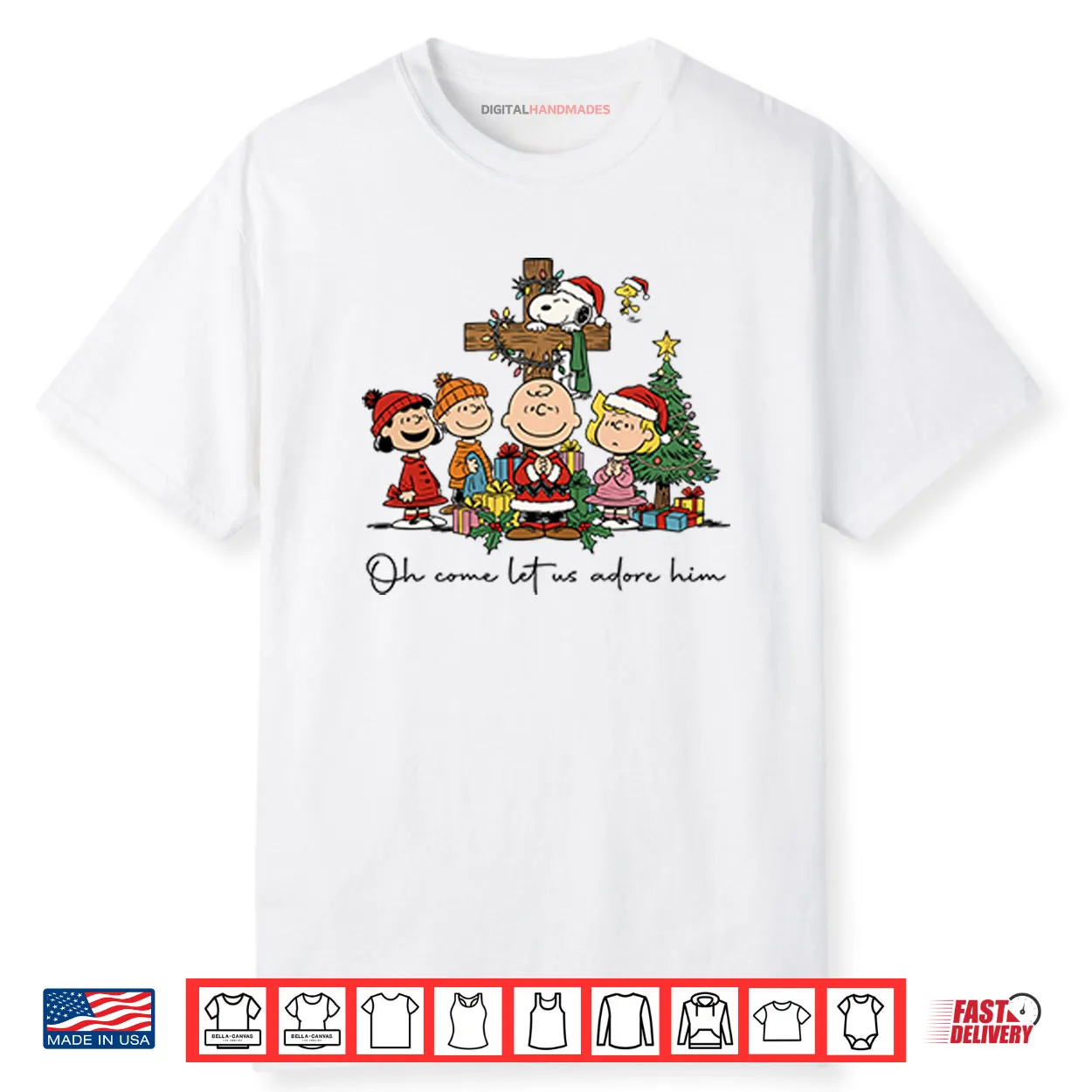 The Peanuts Christmas Christian Oh Come Let Us Adore Him Shirt The Peanuts Christmas Christian Oh Come Let Us Adore Him Shirt