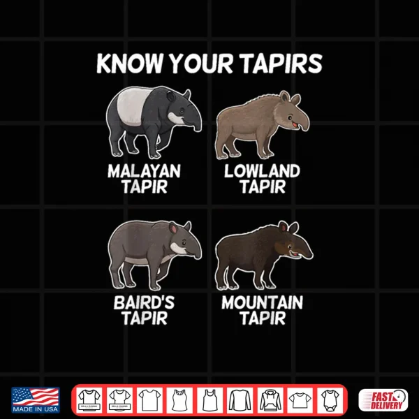 Cute Tapir Design Animal Tapir Lovers Shirt 4 Design Cute Tapir Design Animal Tapir Lovers Shirt