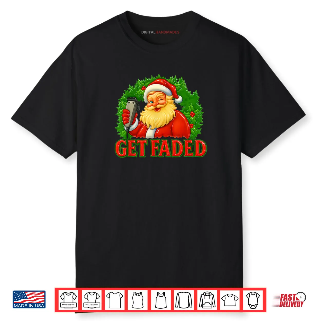 Christmas Barber Get Faded Shirt Christmas Barber Get Faded Shirt