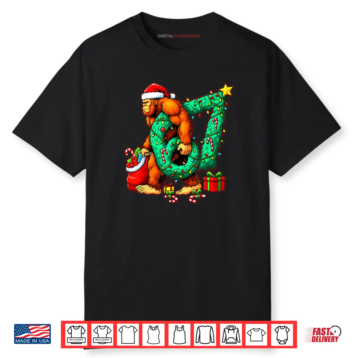 Santa Bigfoot 67 Christmas Tree Xmas Lights Funny Sasquatch Shirt Santa Bigfoot 67 Christmas Tree Xmas Lights Funny Sasquatch Shirt