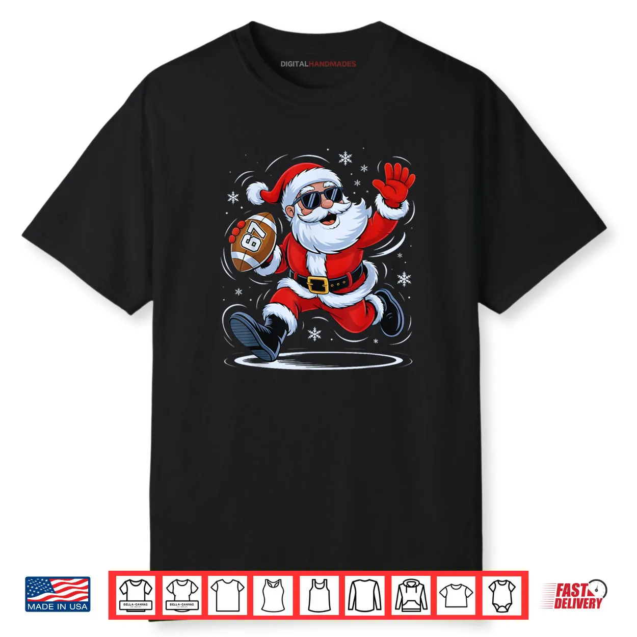 Football Santa 67 Christmas Xmas Holiday Shirt Football Santa 67 Christmas Xmas Holiday Shirt