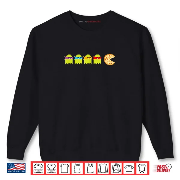8 Bit Vintage Ghost Turtle Chasing Pizza Retro Arcade Game Shirt 1 Sweatshirt 8 Bit Vintage Ghost Turtle Chasing Pizza Retro Arcade Game Shirt