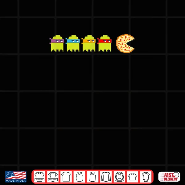 8 Bit Vintage Ghost Turtle Chasing Pizza Retro Arcade Game Shirt 4 Design 8 Bit Vintage Ghost Turtle Chasing Pizza Retro Arcade Game Shirt